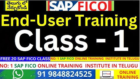 తెలుగు లో Class 1- SAP FICO  End User Course - SAP FICO  End User బేసిక్ క్లాస్ - P2P - R2R-O2C