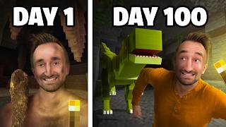 I Survived 100 Days As A Caveman in Minecraft