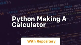 python making a calculator