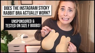 Rabbit Lift Up Invisible Bra Review on Big DD+ Boobs! | Unsponsored Sticky Bra Testing | xameliax