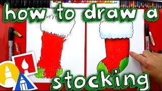 how to draw christmas stocking