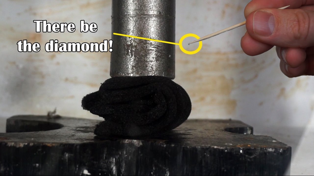 Can I Turn Graphite To Real Diamond With Hydraulic Press? (April Fools Joke “Diamond” In Microwave)