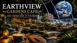 Earthview Gardens Café ☕🌎 | Relax at a Cozy Coffee Shop on the Moon | Scifi Lo-Fi Music Space Dome