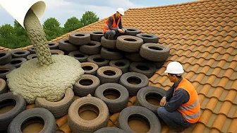 60-Year-Old Plumber's Amazing Invention! Free Recycling Source from Old Tires, PVC Pipes and Cement