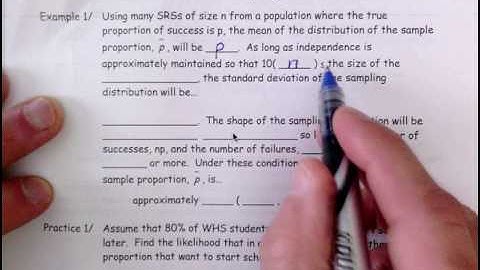 Sample Proportion Sampling Distribution Example