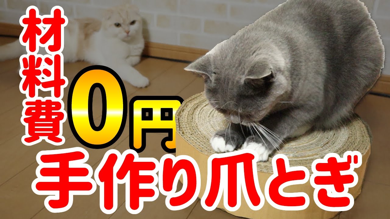 猫の爪とぎdiy 材料費0円ダンボールで簡単手作り 猫も大喜び Youtube