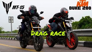 MT - 15 vs Duke 200 ll two star rider ll drag race #twostar #duke200 #mt #dragrace