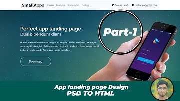 How to design PSD to  HTML Part-1 || app Landing page design 2020 with HTML,CSS,Bootstrap 5