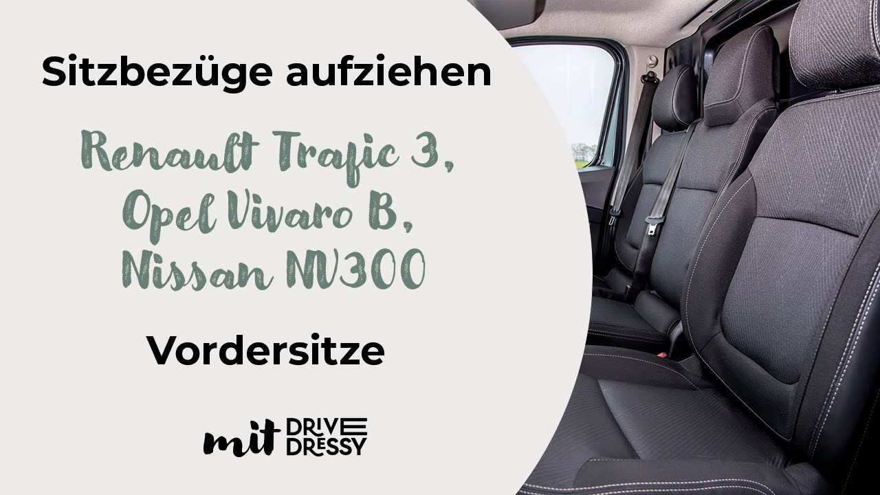 DriveDressy Sitzbezüge für den Renault Trafic 3, Opel Vivaro B, Nissan  NV300 Fahrer- & Beifahrersitz 
