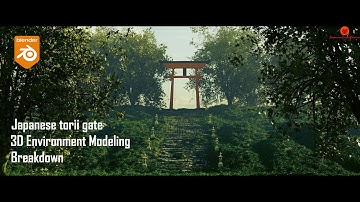 Japanese torii gate 3d environment modeling breakdown #blenderenvironment #blendermodeling