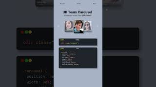 3d Team Carousel css js #coding #webdesign #css