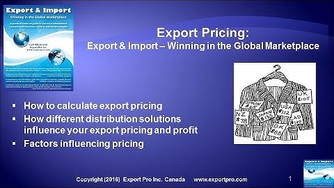 Export Pricing: Export & Import – Winning in the Global Marketplace