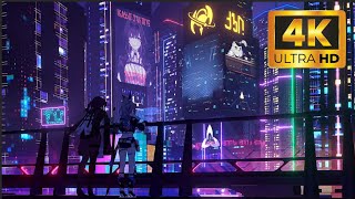 Anime Cyberpunk Night City 4K Wallpaper for PC