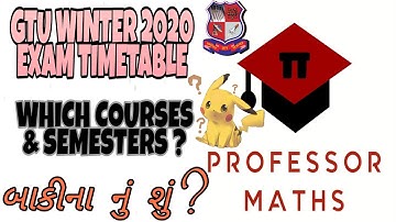 EXAM TIME TABLE, GTU WINTER 2020, For specific courses