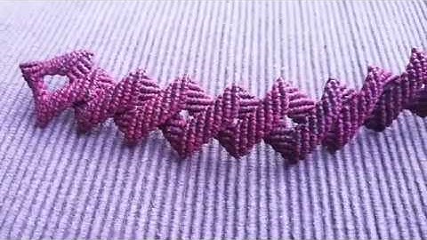 Macramé Tutorial#22 Double Zig-Zag Bracelet oposite lines Pulsera zigzag doble lineas opuestas DIY