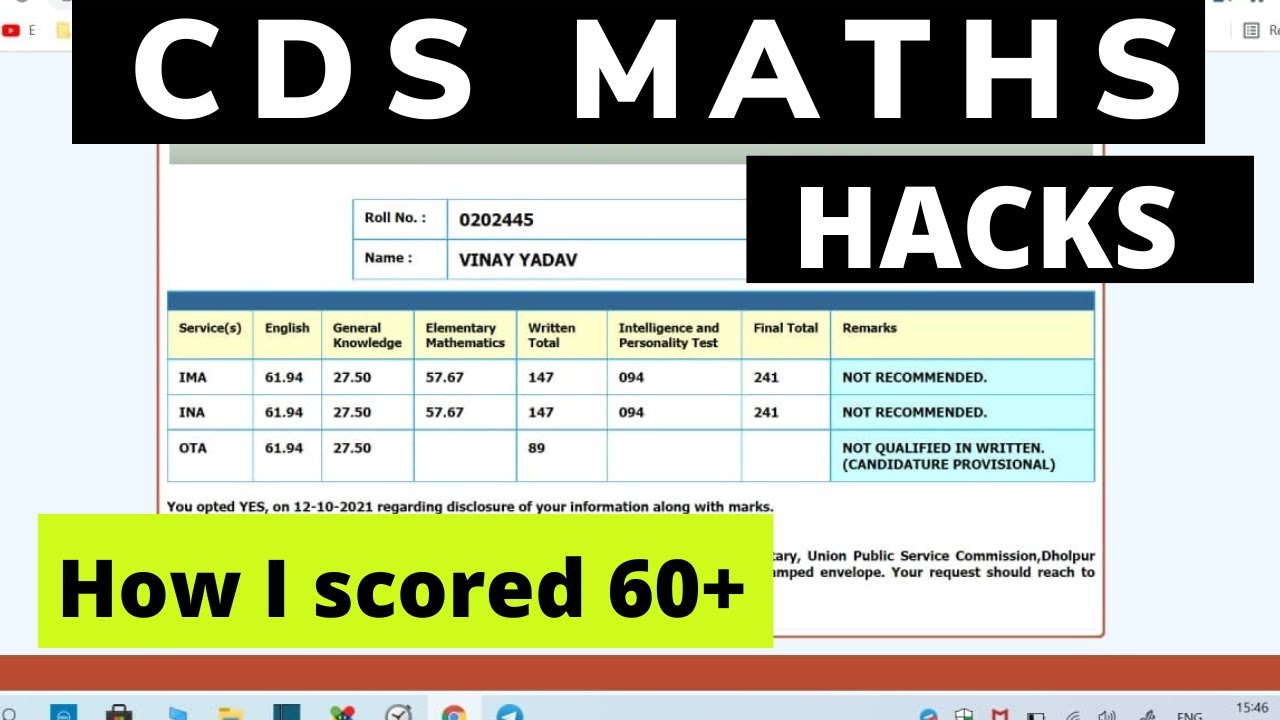 CDS Maths Hack | How to approach Maths CDS | Shortcuts use options in # ...