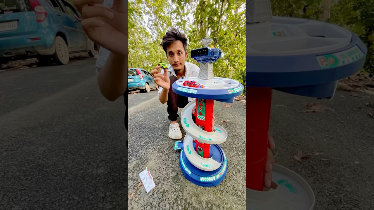 BIS 26 PCS NEW Indoor Game Toys City Garage With Tracks & Police car Unboxing And Fitting