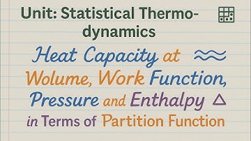 Heat capacity at constant volume,work function,pressure and enthalapy in terms of partition function