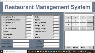 Restaurant Management System with Data Base Using Python Tutorial Part 1