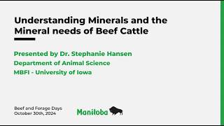 Mineral needs of Beef Cattle