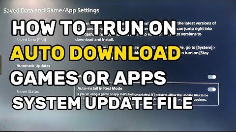How To TrunOn PS5 Auto Update Games Apps Or System Software PlayStation 5
