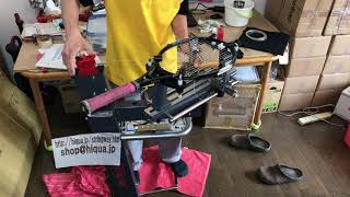 StringwayストリングウェイMS200テニスラケット1.25mmマルチガットMulti String 張替えしてStringlab2 で面圧を確認致します。