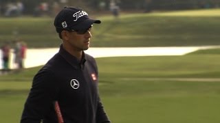 Celebrity Adam Scott sinks long birdie putt on No. 15 at Arnold Palmer Wealth