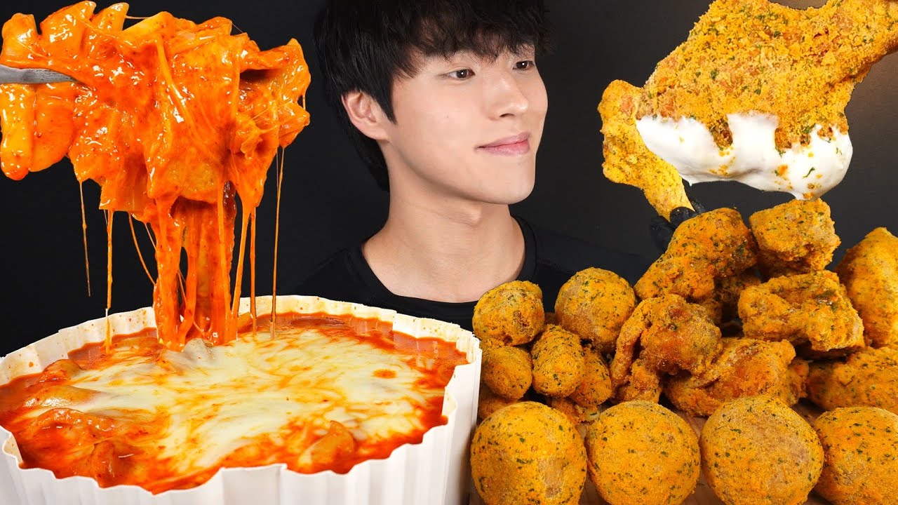 치즈 4번 추가한 엽기 떡볶이에 뿌링클 치킨먹방 TTEOKBOKKI & CHEESE BALLS & CHEESE STICKS & CHICKEN MUKBANG EATING SOUNDS