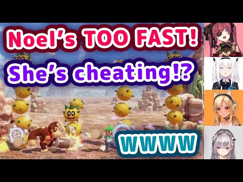 Noel S Fingers Are So Fast Fubuki Thought She Was Cheating In Mario Party ENG Sub Hololive 