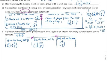 9.5 Part II Counting subsets of a set - combinations