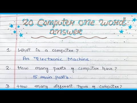 ️ 20 Most Important One word Answer of Computer 🖥️ | Computer Quize in ...