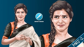 Vector art tutorial Ft. Samantha akkineni | Part -2 final | chaysam | Infinity Design | RV