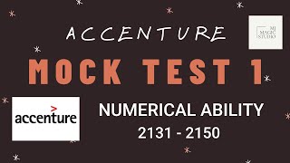ACCENTURE - ACTUAL QUESTIONS ASKED - Aptitude Questions and Solutions - 12.03.2021 (Mock Test 1)
