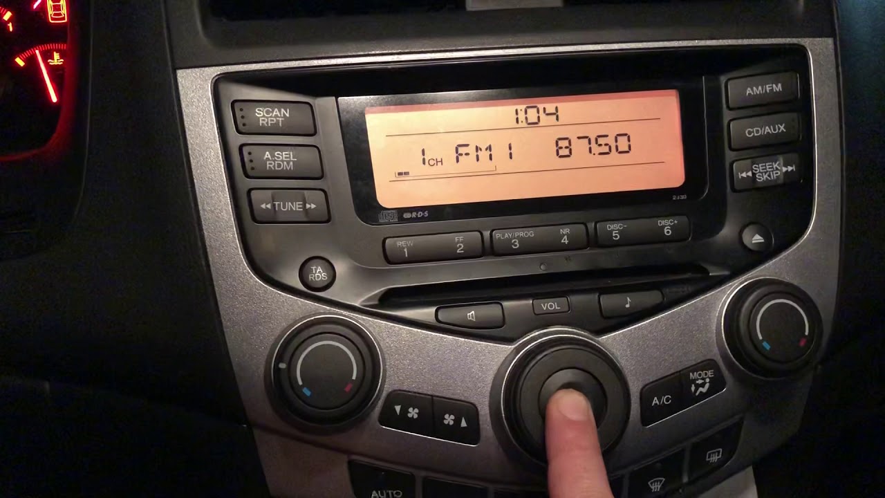 Honda Accord 2003-2007 clock format change from Am/Pm to 24hrs - YouTube