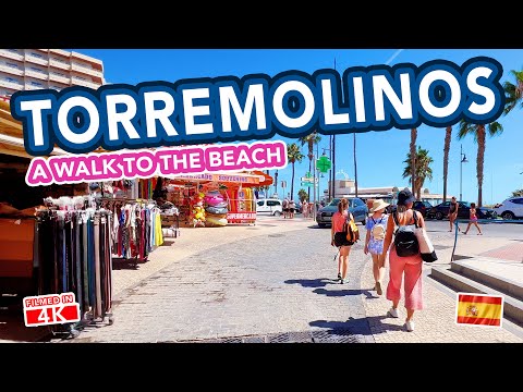 Tour of TORREMOLINOS near Malaga on Costa Del Sol, Spain - A walk to Torremolinos beach