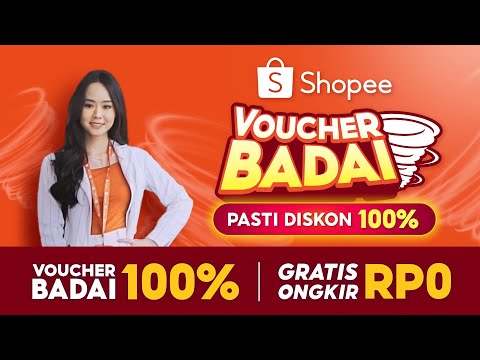 Shopee Voucher Badai 100% | Pasti Diskon 100%