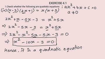 Class 10 Maths Chapter 3 || Quadratic Equations || Exercise - 4.1 | Q.no - 1