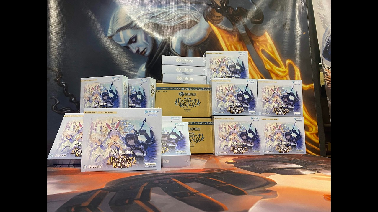 Opening 2 ENTIRE CASES of ENGLISH hololive OCG Enchant Regalia 