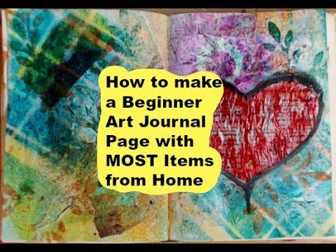 How to make a Beginner Art Journal Page with MOST Items from Home - YouTube