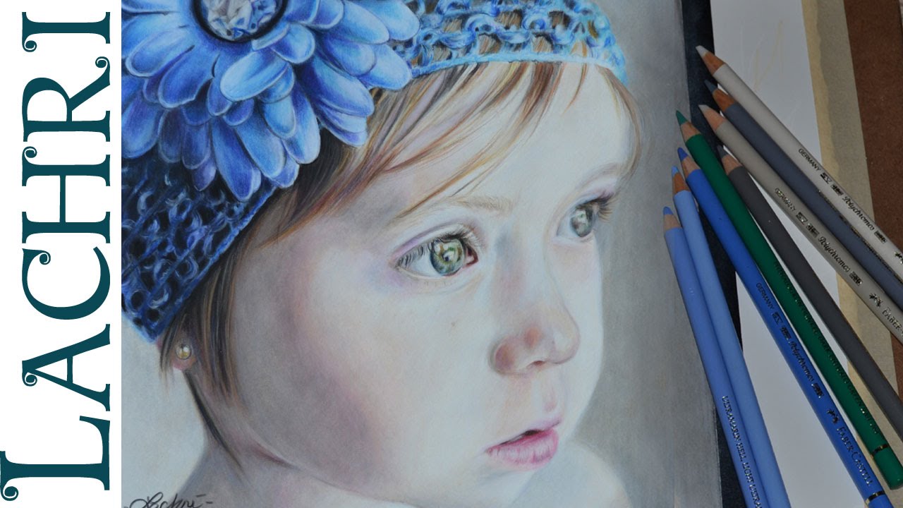 ⁣Drawing a child in colored pencil - portrait tutorial by Lachri