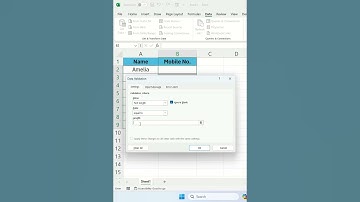 Validate Mobile Number in Excel - Data Validation #excel #dailyshorts  #skillsphere