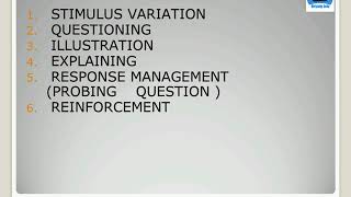 Micro Teaching - Part 2  , Core Teaching Skills