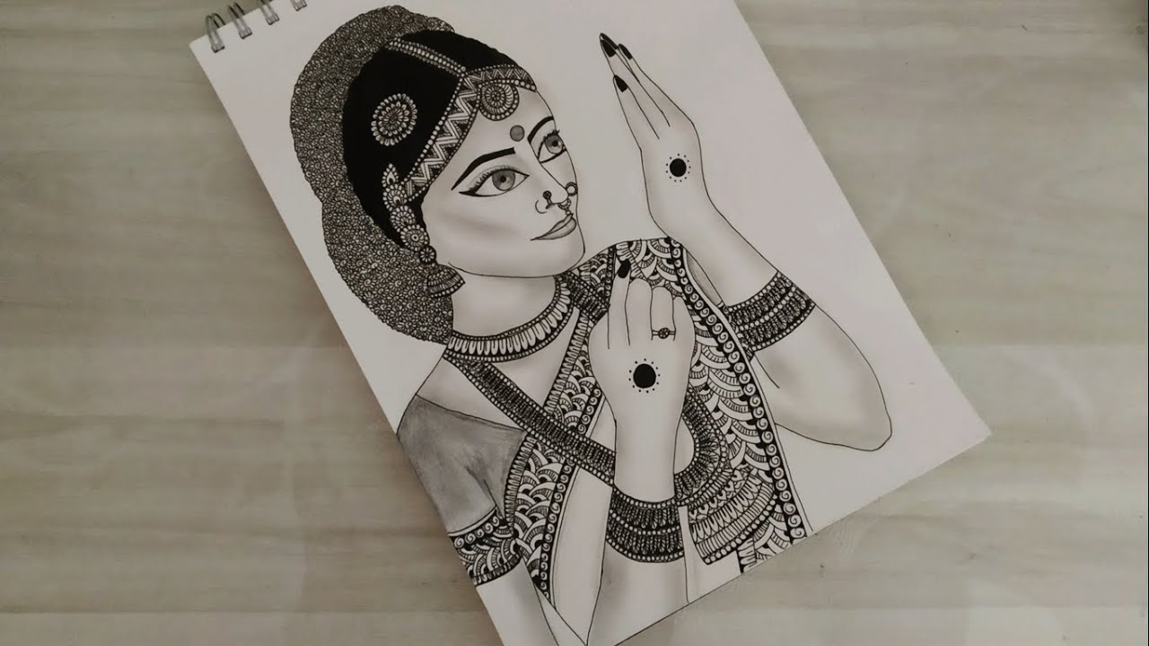 Bharatha Naatiyam dance Drawing by Saseedharan Jayaprakash - Fine Art  America