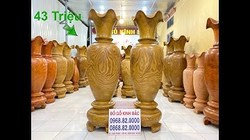 Lục Bình Cẩm Vàng 1m8 đk 55 Nguyên Khối Vân Siêu Đẳng Cấp | Đồ Gỗ Kinh Bắc