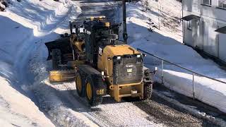 Hard snow on and around the road is being removed. 05.02.24. #oslo #norway