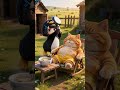 Penguin Girl and the Fuming Cat #funny #orangecats #funnyvideo