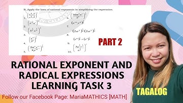 RATIONAL EXPONENTS AND RADICAL EXPRESSIONS |WEEK 4 LEARNING TASK 3 PART 2| @LoveMATHTV