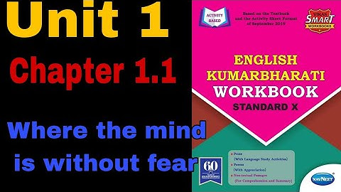 Class 10th | English chap.1.1 Where the mind is without fear | Question & answer | Navneet workbook