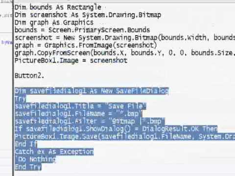 How To Make Screen Capture In Visual Basic 2008