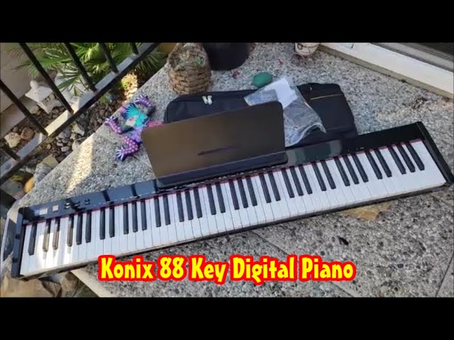 KONIX 88 Key Digital Piano Electric Keyboard Foldable Full Size Lighted  Gifts US